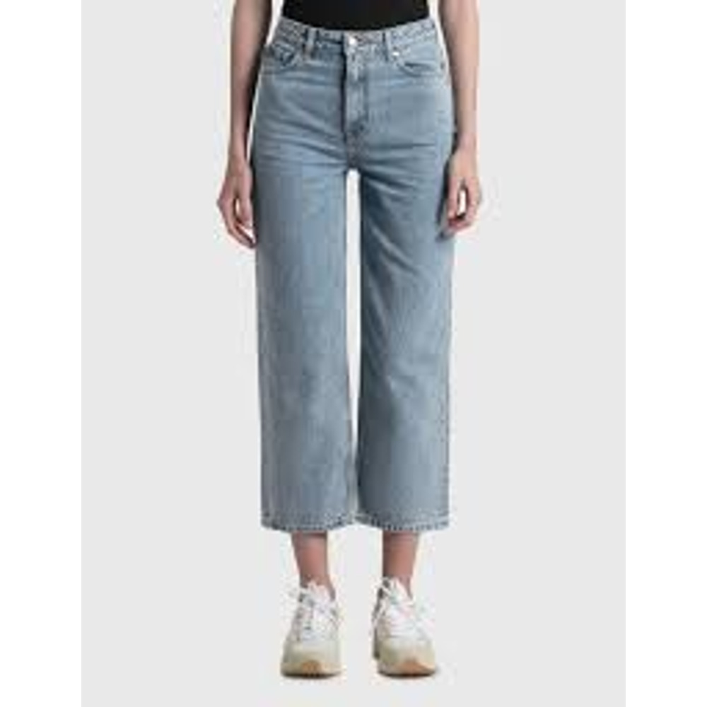 GANNI 6182 Classic Denim High Waisted Cropped Jeans Washed Indigo Size 26